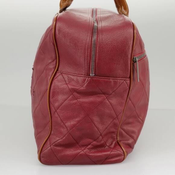 CHANEL Matelasse Boston Bag Caviar Skin Red CC - Picture 3 of 16